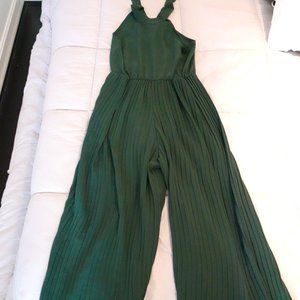 Emerald Green Halter Flare Jumpsuit - SHEIN Medium